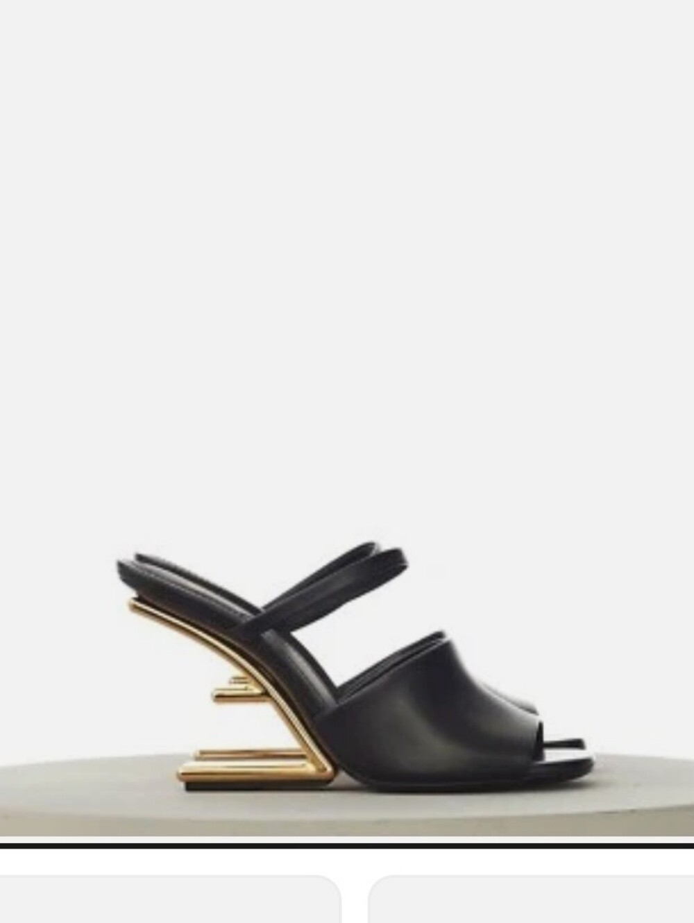 Fendi First Leather with Gold F Sculpted Heel